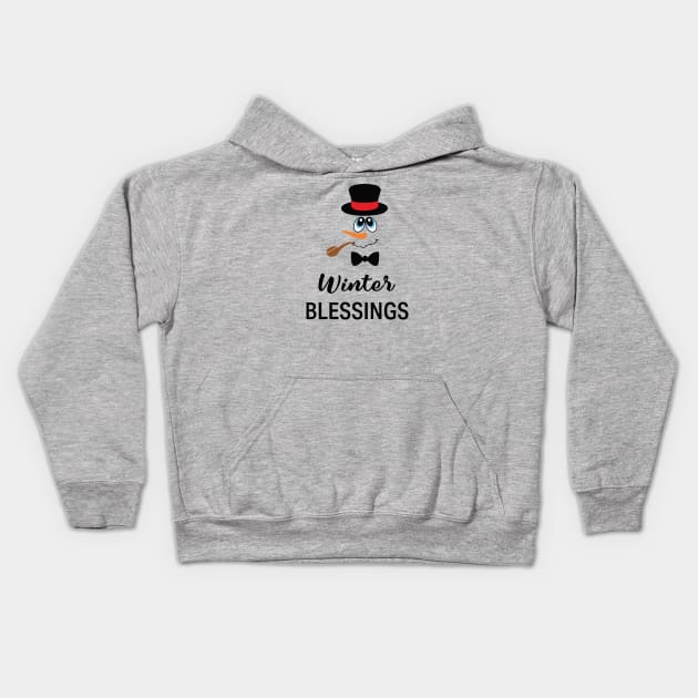 Winter Blessings Kids Hoodie by teegear